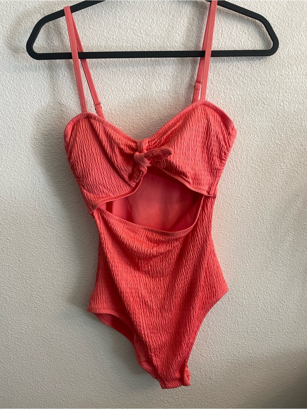 Vince Camuto Coral Textured Knot-Front One-Piece